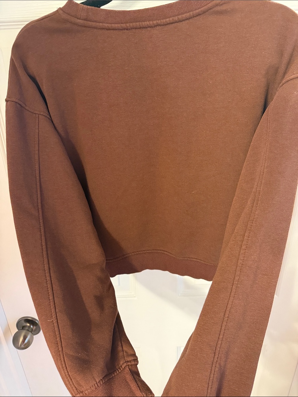 Zara Cropped Sweatshirt Brown size medium - Picture 5 of 5